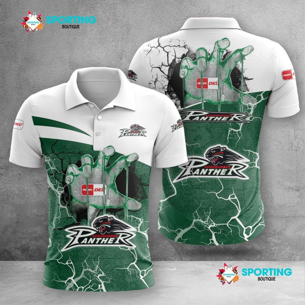 Augsburger Panther Poloshirt Handabdruck Design