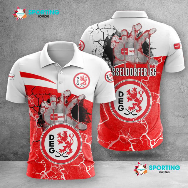 Düsseldorfer EG Poloshirt Handabdruck Design