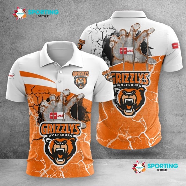 Grizzlys Wolfsburg Poloshirt Handabdruck Design