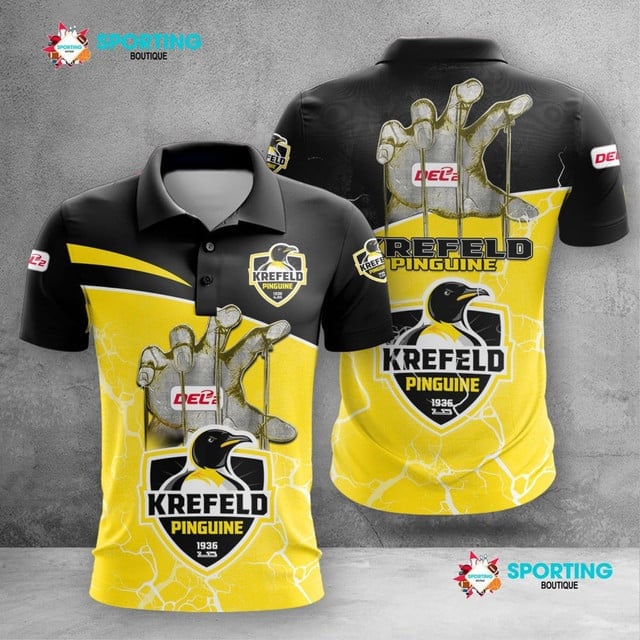 Krefeld Pinguine Poloshirt Handabdruck Design