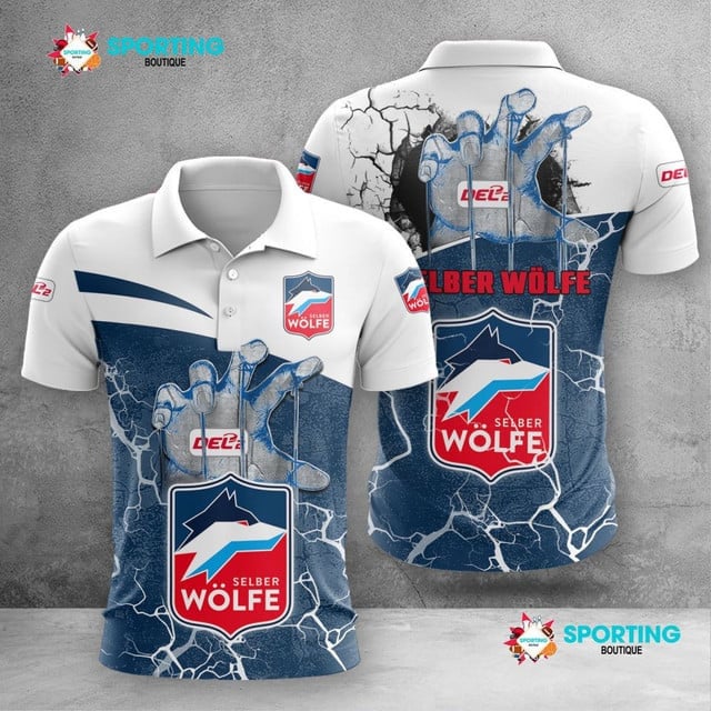 Selber Wölfe Poloshirt Handabdruck Design