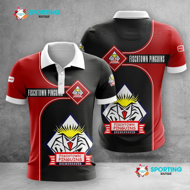 Fischtown Pinguins Poloshirt Waben Design Teamfarben