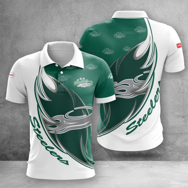 SC Bietigheim Steelers Poloshirt Farbkombination des Feuermuster Teams