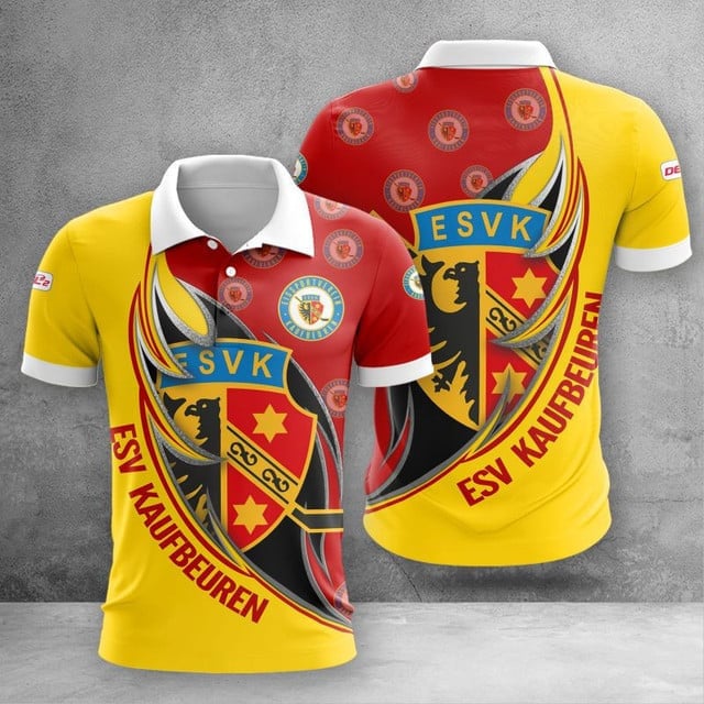 ESV Kaufbeuren Poloshirt Feuer Design Teamfarben