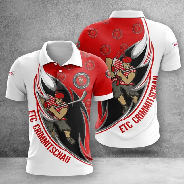 Eispiraten Crimmitschau Poloshirt Feuer Design Teamfarben