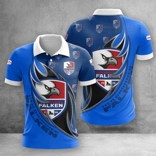 Heilbronner Falken Poloshirt Farbkombination des Feuermuster Teams