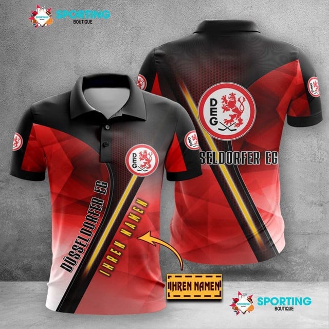 Düsseldorfer EG Poloshirt mit individuellem Namen Moderner Sportlicher Stil