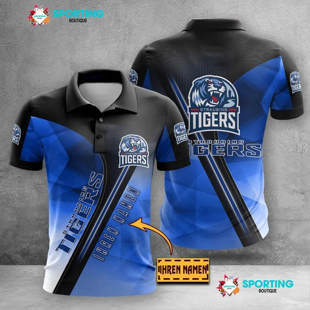 Straubing Tigers Poloshirt mit individuellem Namen Moderner Sportlicher Stil