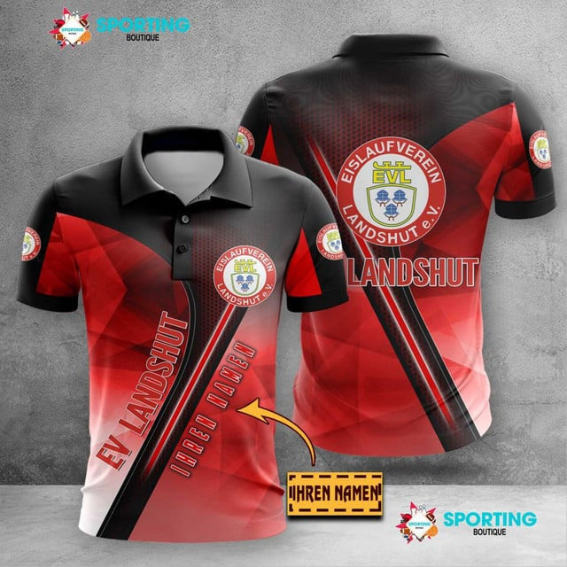 EV Landshut Poloshirt mit individuellem Namen Moderner Sportlicher Stil