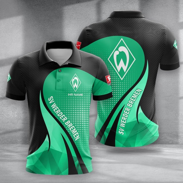 SV Werder Bremen Poloshirt mit individuellem Namen Moderner Geometrischer Stil