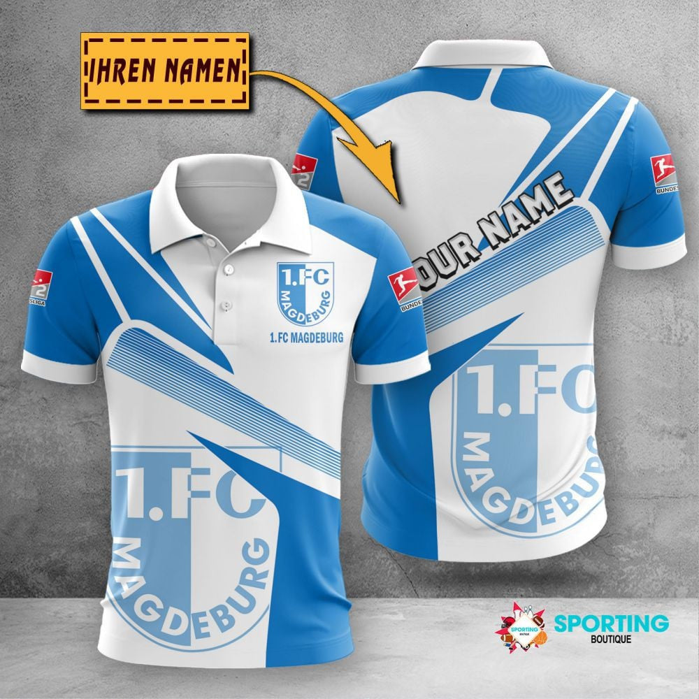 FC Magdeburg Poloshirt Geometrischer Passender Stil mit individuellem Namen