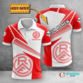 Rot Weiss Essen Poloshirt Geometrischer Passender Stil mit individuellem Namen