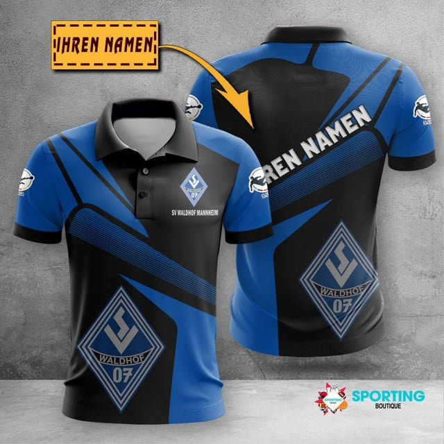 SV Waldhof Mannheim 07 Poloshirt Geometrisches Design mit individuellem Namen