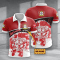 Bayer 04 Leverkusen Poloshirt mit individuellem Namen Hexagon Schuppen Design