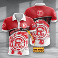 Fortuna Düsseldorf Poloshirt Hexagon Schuppen Design mit individuellem Namen