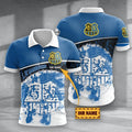 FC Saarbrücken Poloshirt mit individuellem Namen Hexagon Schuppen Design