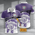 FC Erzgebirge Aue Poloshirt mit individuellem Namen Hexagon Schuppen Design