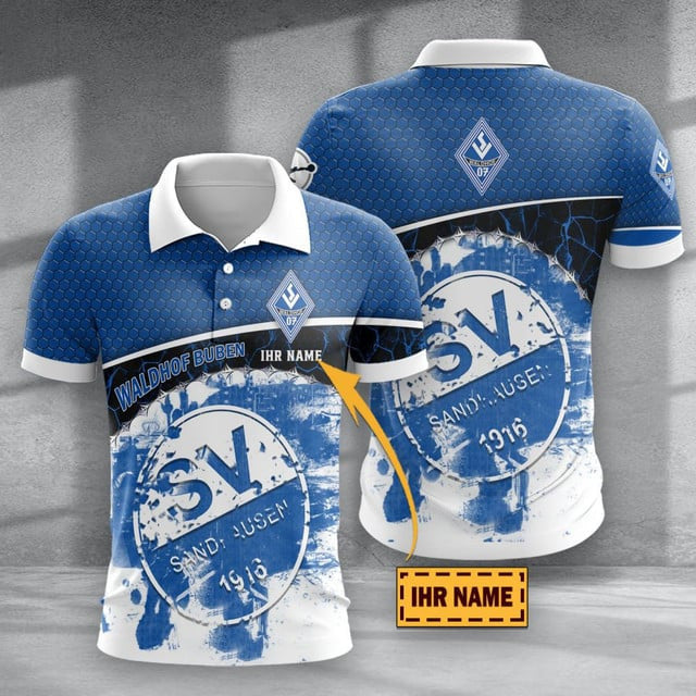 SV Waldhof Mannheim 07 Poloshirt Hexagon Schuppen Design mit individuellem Namen