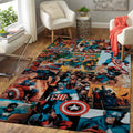 Avengers Marval Schlachtbild Von Captain Teppich