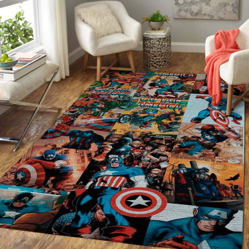 Avengers Marval Schlachtbild Von Captain Teppich
