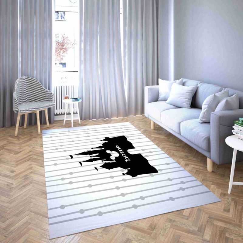 Disney Castle Mickey Und Minnie Silhouette Teppich