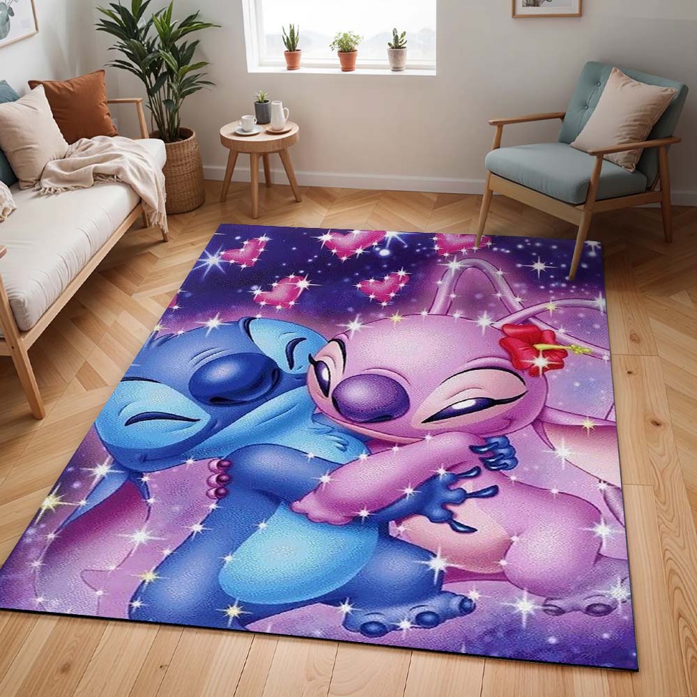 Disney Stitch und Angel verliebt Teppich