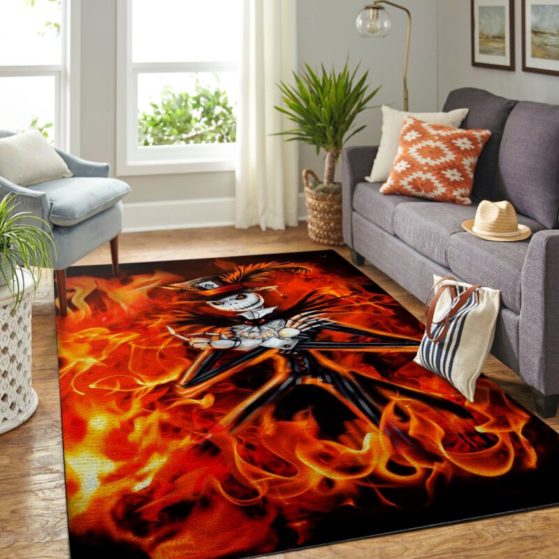 Feuer Jack Skellington Weihnachten Halloween Teppich