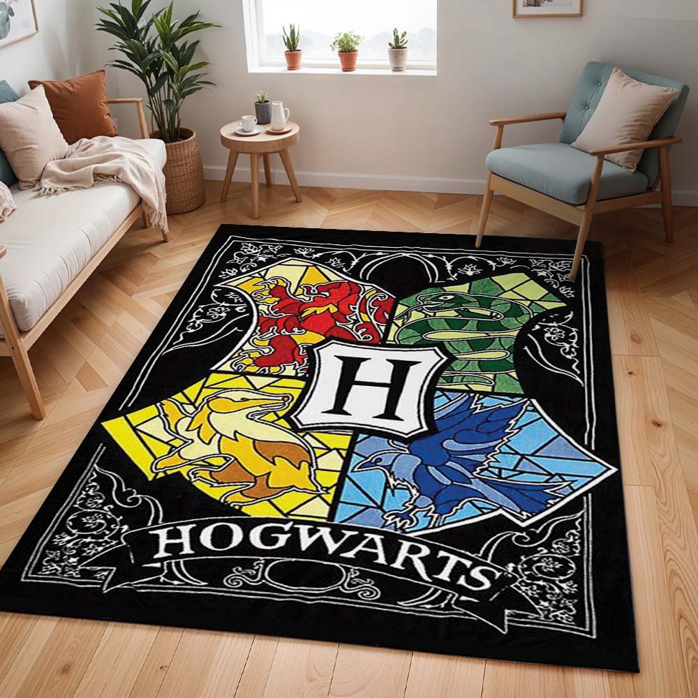 Harry Potter Schule von Hogwarts Logo Zeichnung Teppich