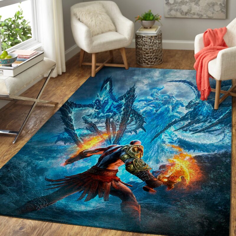 Kampf Gegen Kratos God Of War Game Teppich