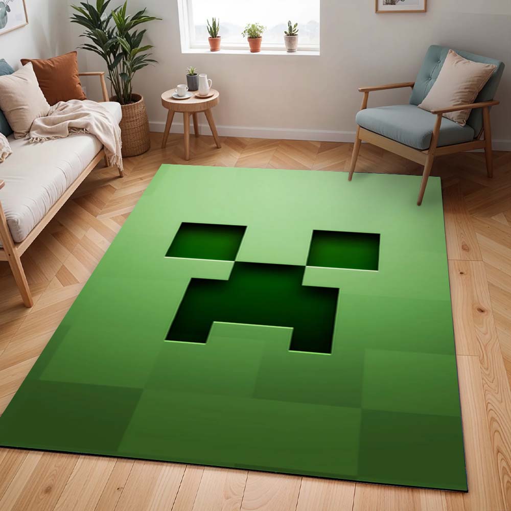 Minecraft Creeper Grünes Gesicht Teppich
