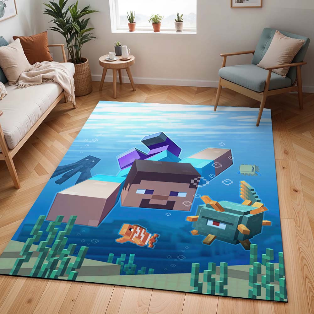 Minecraft Steve unter Wasser Teppich