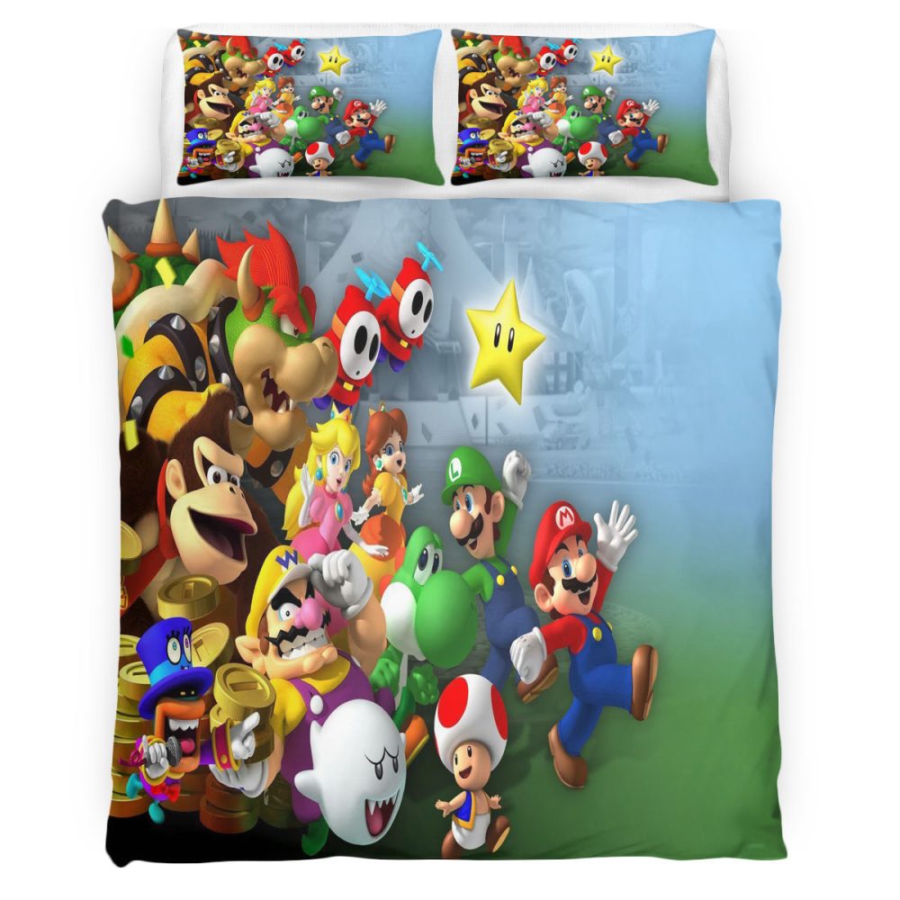 Super Mario 128 Bettwäsche Bettbezug Kissenbezug